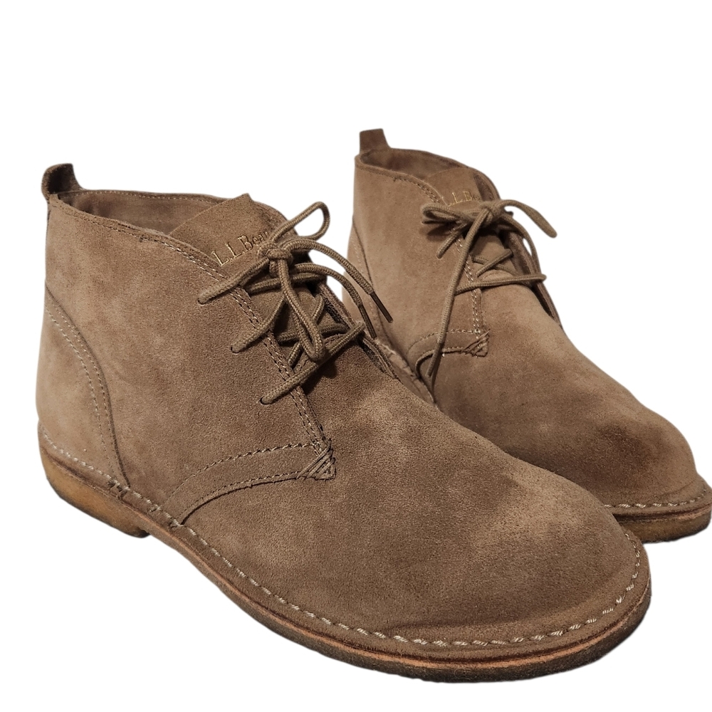 LL Bean Suede Classic Desert Chukka Boots Size 10 Wide EUC